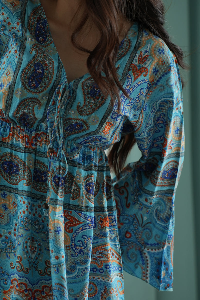 Bell-Sleeve Dress