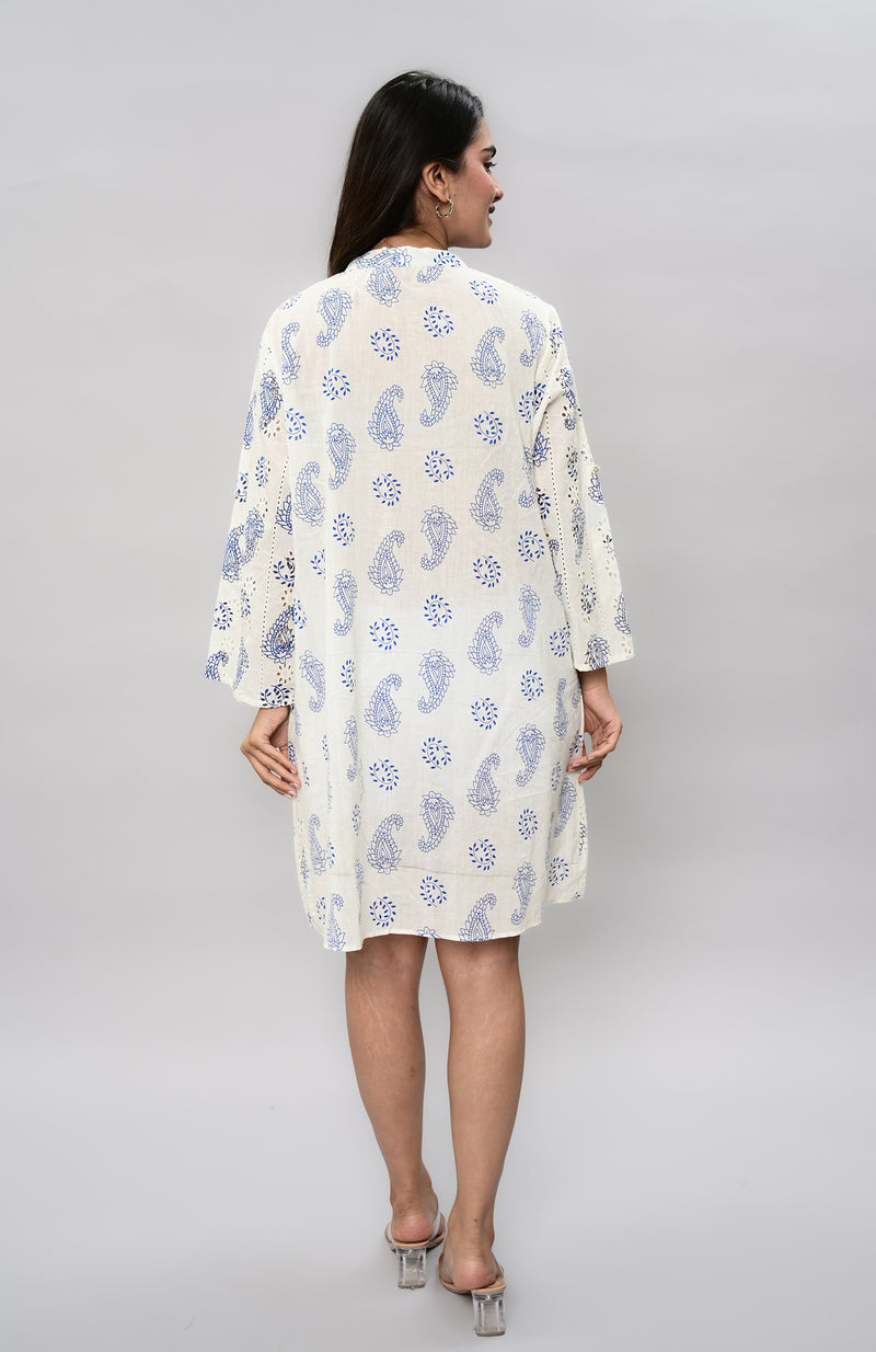 Ivory Indigo Bloom